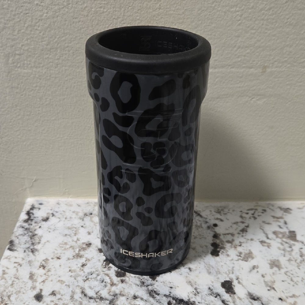 Black Leopard Print Insulated Tumbler